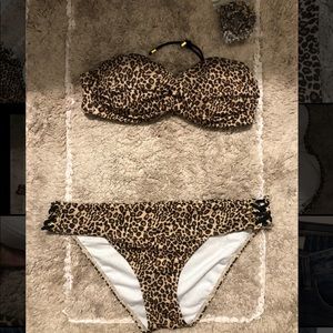 Victoria secret animal print bikini push up bra